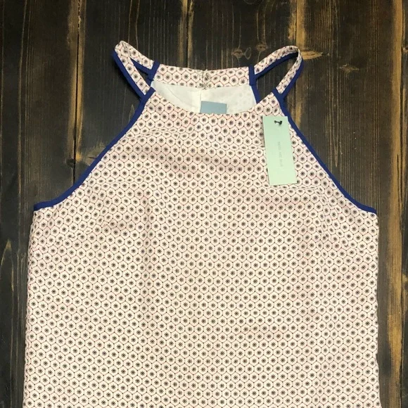 Skies Are Blue(Dillards)- Border Print Halter Neck Sleeveless Shift Dress SZ S - Picture 10 of 12